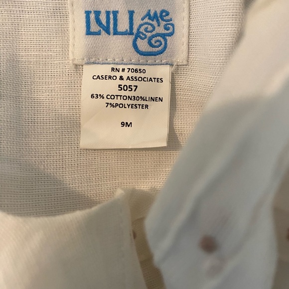 White and beige dress with bloomer. 9 mo. Luli & Meby Maria Casero. - Picture 4 of 9